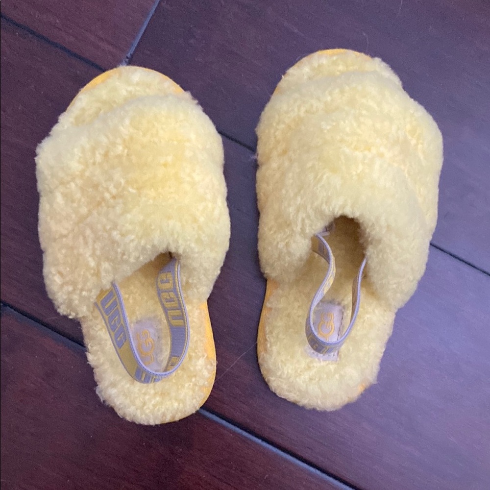 UGG Yellow Fluffy Slippers
